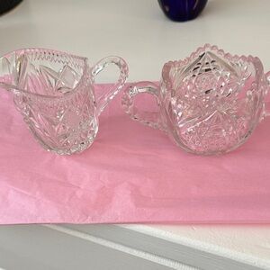 Crystal cream and sugar set